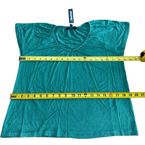 ModCloth Top Women's Vneck Green Small S/S M4402074 Stretch Casual Granolagirl - Picture 8 of 10